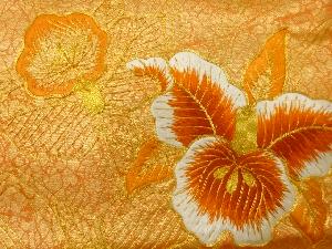 アンティーク　蘭模様刺繍名古屋帯